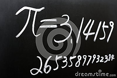 Pi written on a blackboard Stock Photo