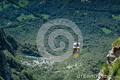 Piani d'Erna Cable Car Editorial Stock Photo