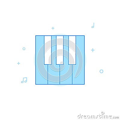 Pianist, piano player, piano keys flat vector icon. Filled line style. Blue monochrome design. Editable stroke Vector Illustration