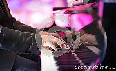Pianist Playing Jazz Or Blues Music Stock Photo