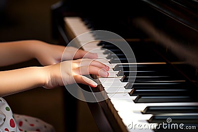 Classical music at a concert. Pianist plays a melody on the piano Stock Photo