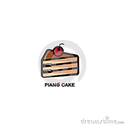 Piano Cake Vector Illustration