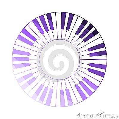 Piano Circle Keyboard Icon Vector Illustration