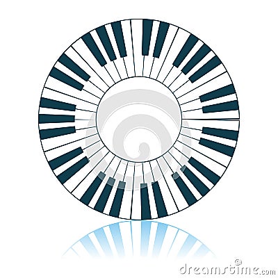 Piano Circle Keyboard Icon Stock Photo