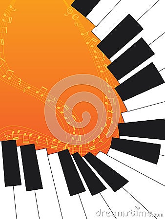 Piano curve orange Vector Illustration