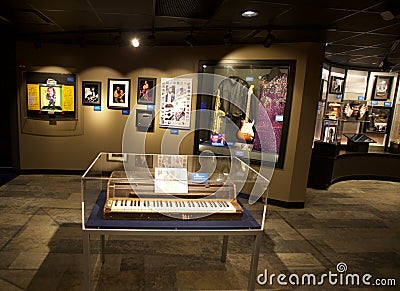 Piano displayed at the Blues Hall of Fame Building in Memphis, TN Editorial Stock Photo