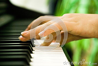 Piano hands Stock Photo