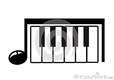 Piano icon design isolated on white Vector Illustration