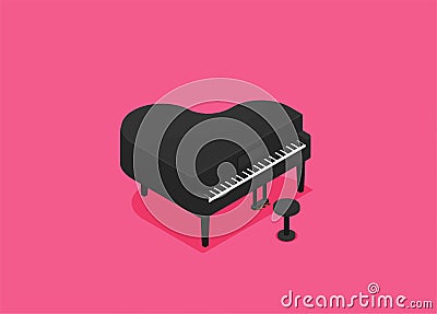 Piano icon flat vector isolated on color background Vector Illustration