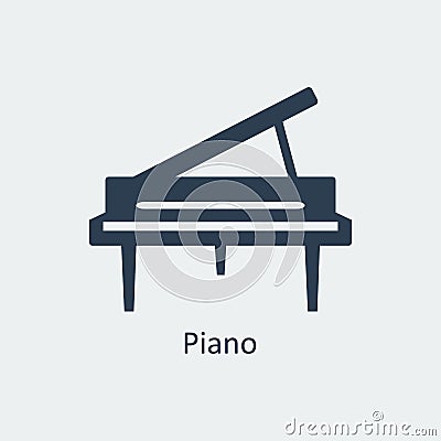 Piano icon. Silhouette vector icon Vector Illustration