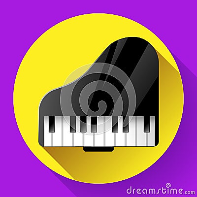 Piano icon - a symbol of classical music. Chamber music concert. Vector Illustration