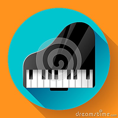 Piano icon - a symbol of classical music. Chamber music concert. Vector Illustration