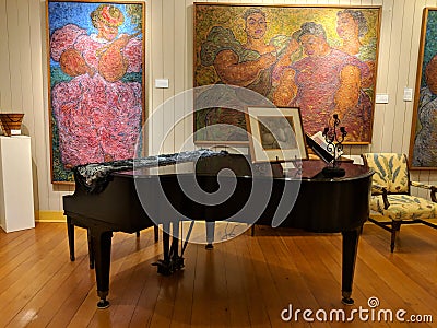 Piano Inside The Isaacs Art Center Editorial Stock Photo