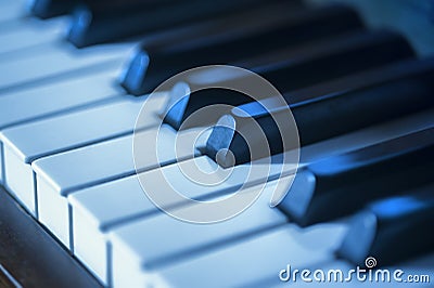 Piano key blues Stock Photo