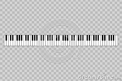 piano with 88-key Vector Illustration