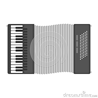 Piano keyboard accordion harmonica musical instrument vector illustration. Vector Illustration