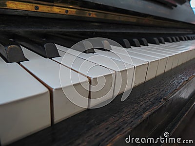 Piano keyboard close up Stock Photo