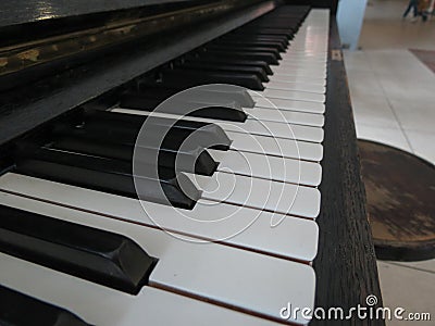 Piano keyboard close up Stock Photo