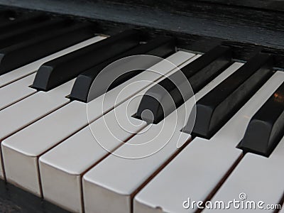 Piano keyboard close up Stock Photo