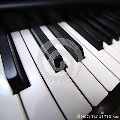 Piano keyboard closeup Stock Photo