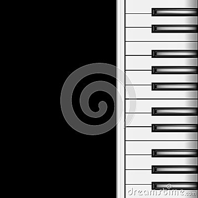 Piano Keyboard on a Dark Background. Vector Vector Illustration