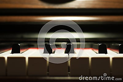 Piano keyboard detail Stock Photo