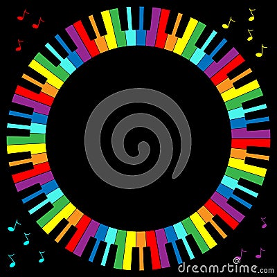 Piano Keyboard Frame Vector Illustration