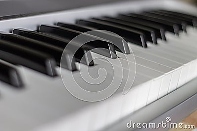 Piano keyboard in perspective Stock Photo