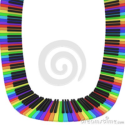 Piano keyboard in rainbow colors Stock Photo