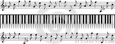 Piano keyboard standard 88 key Vector Illustration