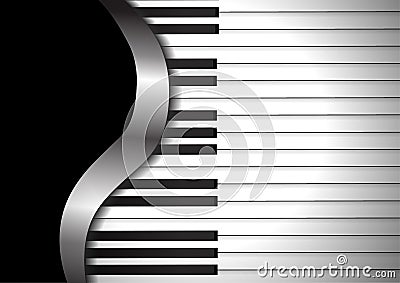 Piano keyboards on black background Vector Illustration