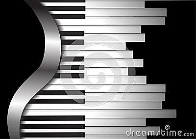 Piano keyboards on black background Vector Illustration