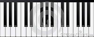 Piano keyboards. Various angles and views Vector Illustration