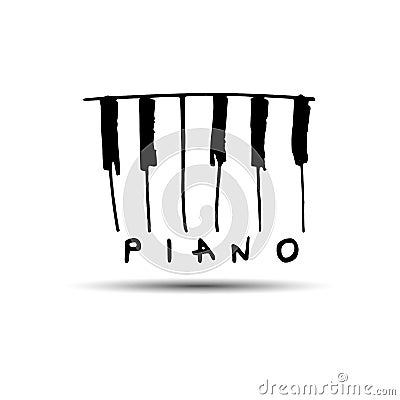 Piano keyboards vector illustrations. Various angles and views Vector Illustration