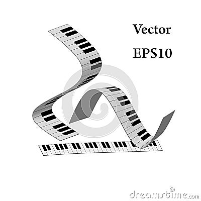 Piano keyboards vector illustrations. Various angles and views Vector Illustration