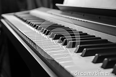Piano keys black and white Stock Photo
