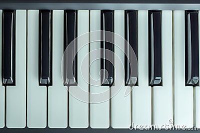 Piano keys, top view, full octave Stock Photo
