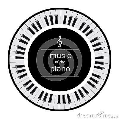 Piano keys in a circle Vector Illustration