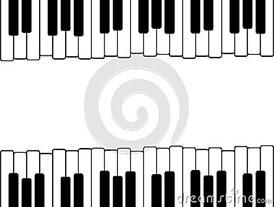 Piano keys with copy space Vector Illustration