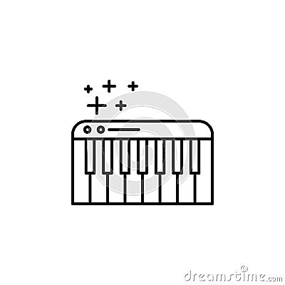 piano keys icon. Element of new year oarty outline icon. Thin line icon for website design and development, app development. Stock Photo