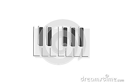 Piano keys isolated on white vector icon illustration Vector Illustration