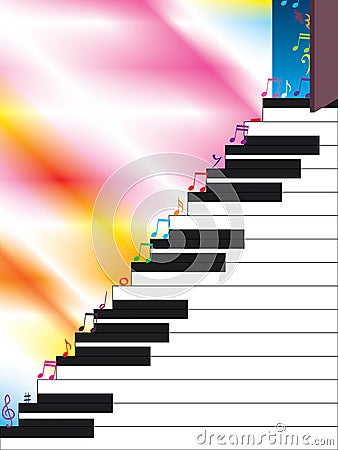 Piano ladder open music step Vector Illustration