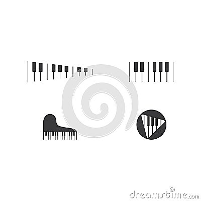 Piano logo icon vector Vector Illustration