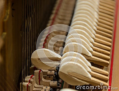 Piano mechanism Stock Photo