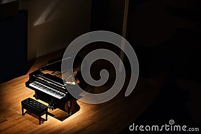 Piano music keyboard instrument keys play musical black sound key playing white pianist concert musician grand classical antique Stock Photo