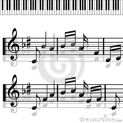 Piano-Music notes-Melody Stock Photo