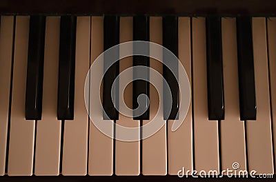 Piano musical instrument with white and black keys Stock Photo