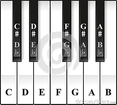 Piano Octave Keys Notes Named Royalty Free Stock Image ...