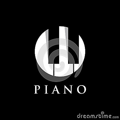 Piano orchestra logo template design on a black background. Vector illustration Vector Illustration