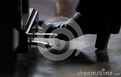 Piano pedals Stock Photo